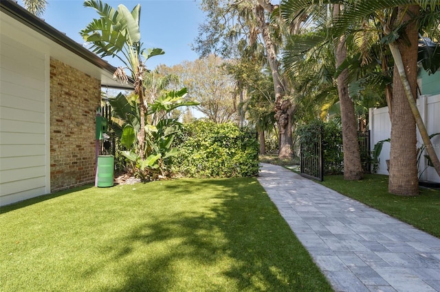 view of yard featuring fence