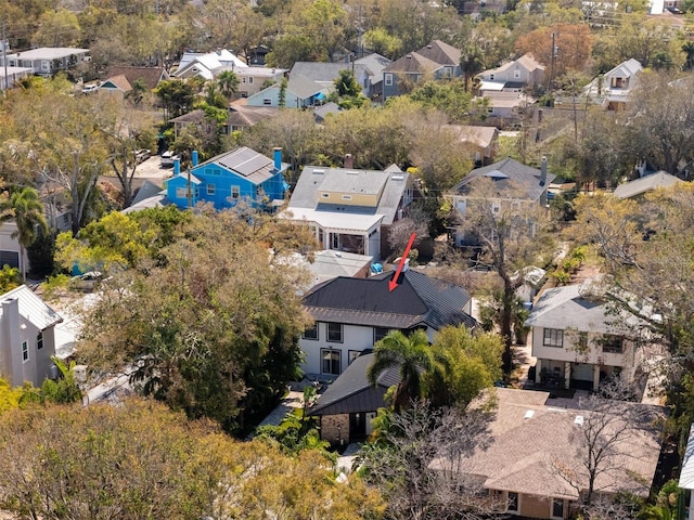 aerial view featuring a residential view