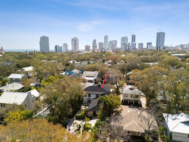 aerial view featuring a view of city