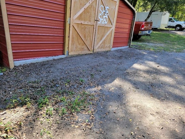 view of shed