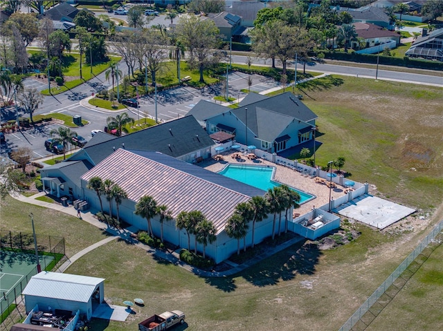 bird's eye view with a residential view