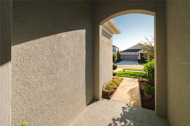 view of property exterior with stucco siding