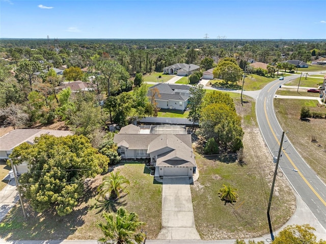 aerial view with a residential view