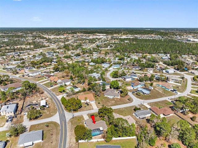 drone / aerial view with a residential view