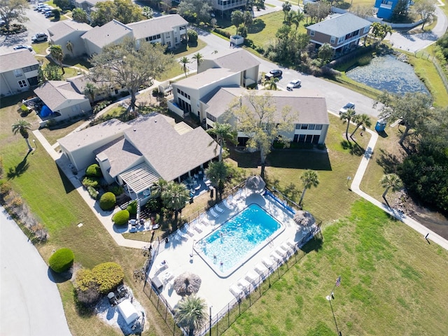 drone / aerial view featuring a residential view