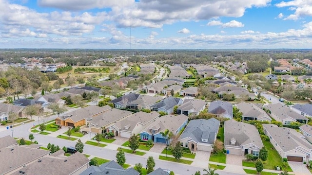 aerial view with a residential view