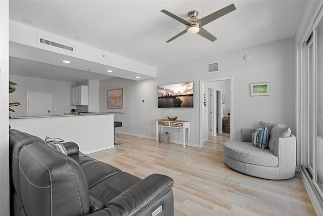 226 5th Ave N Unit 901, Saint Petersburg, FL 33701 - living room with light wood-style floors, ceiling fan, visible vents, and baseboards