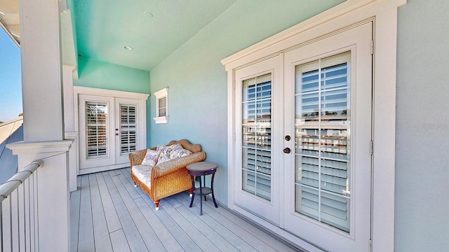 balcony with french doors