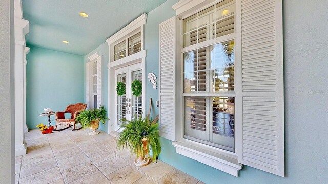 doorway to property with french doors