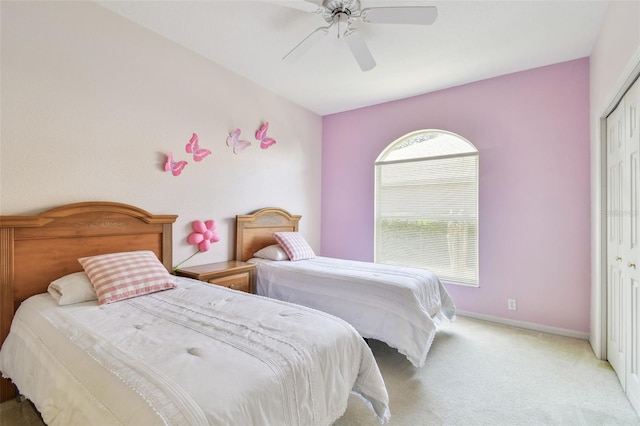 4410 Sawgrass Dr, Palm Harbor, FL 34685 - bedroom with a closet, carpet floors, and ceiling fan