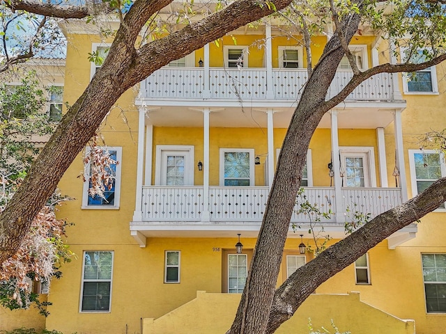 exterior space featuring stucco siding