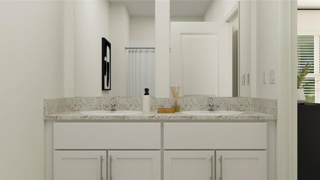 full bath with double vanity and a sink