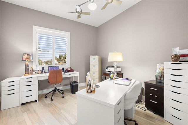 15904 Redington Dr, Redington Beach, FL 33708 - office space featuring lofted ceiling, ceiling fan, light wood-style flooring, and baseboards