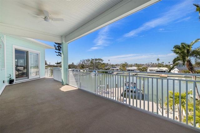 15904 Redington Dr, Redington Beach, FL 33708 - balcony featuring a water view and ceiling fan