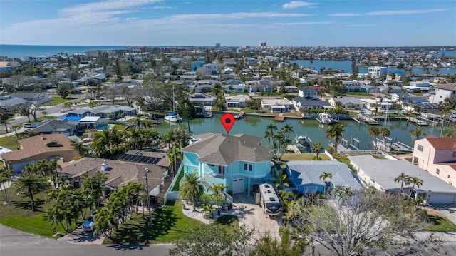 15904 Redington Dr, Redington Beach, FL 33708 - drone / aerial view featuring a water view and a residential view