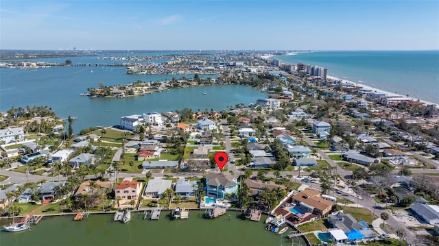 15904 Redington Dr, Redington Beach, FL 33708 - aerial view featuring a residential view and a water view