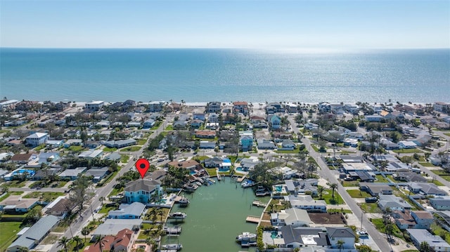 15904 Redington Dr, Redington Beach, FL 33708 - drone / aerial view featuring a water view and a residential view