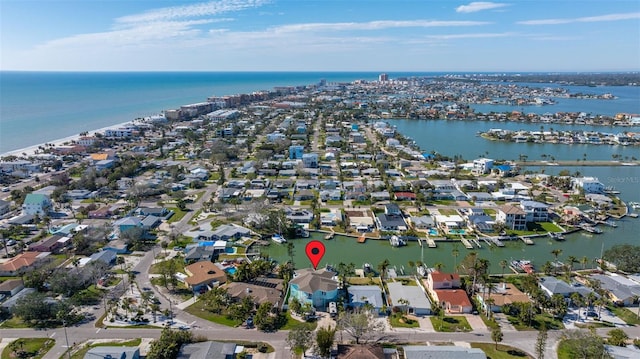 15904 Redington Dr, Redington Beach, FL 33708 - drone / aerial view featuring a water view and a residential view