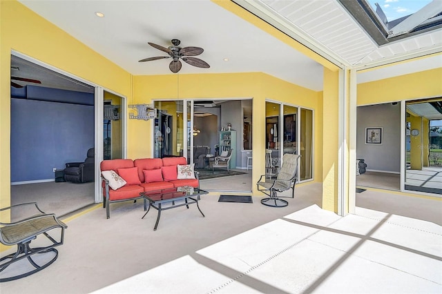 view of patio / terrace featuring an outdoor hangout area and ceiling fan