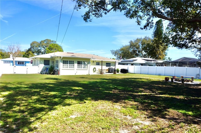 exterior space featuring a fenced backyard