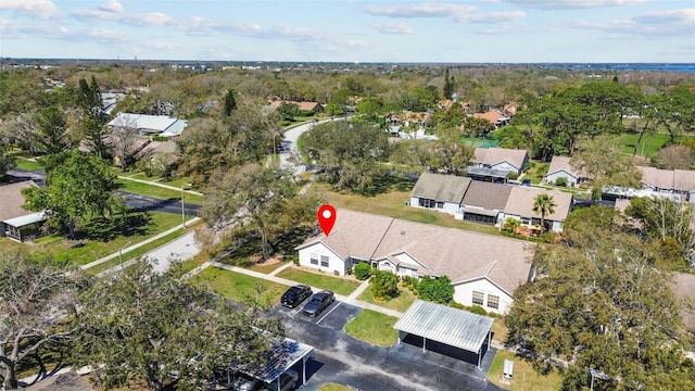 aerial view with a residential view