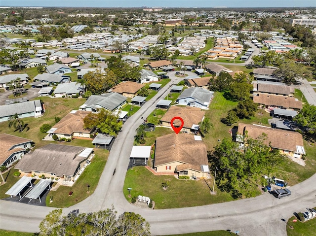 aerial view with a residential view