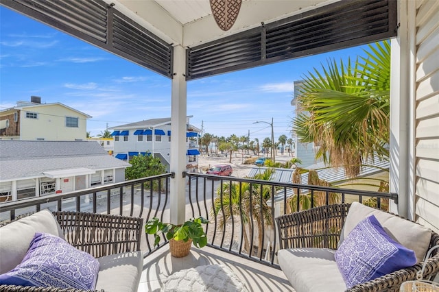 balcony with a residential view