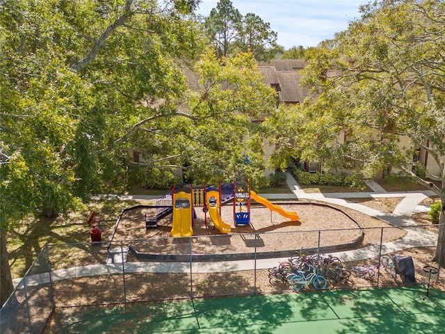 community play area featuring fence