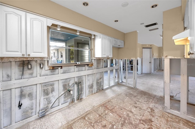 kitchen with white cabinetry