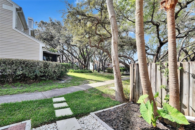 view of yard featuring fence