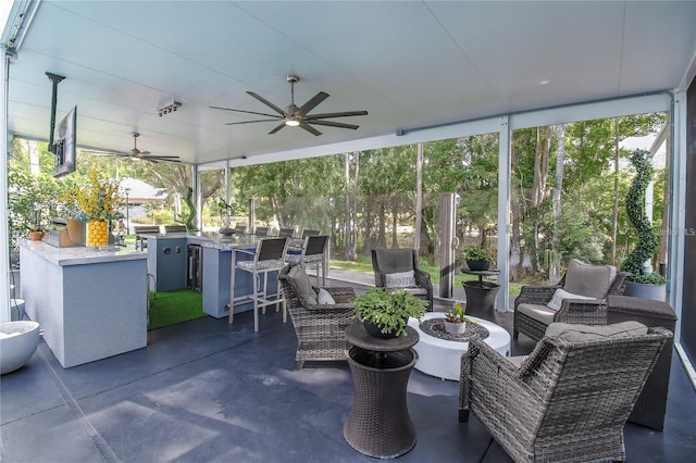 view of patio / terrace featuring a ceiling fan