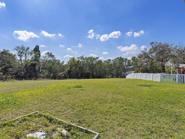 view of yard featuring fence