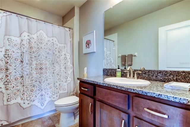 full bath with vanity and toilet