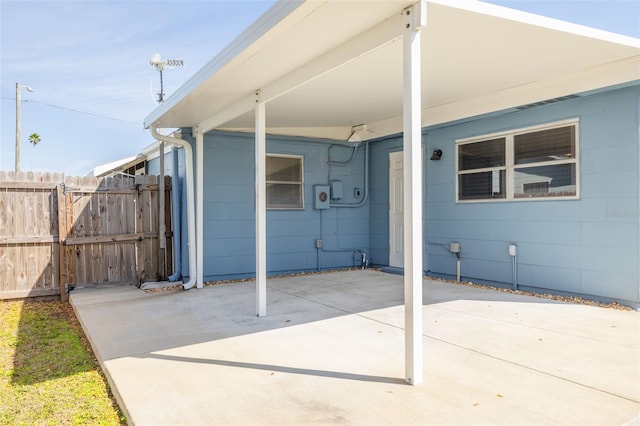 view of patio with fence