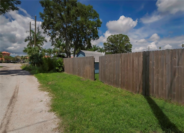 view of yard with fence