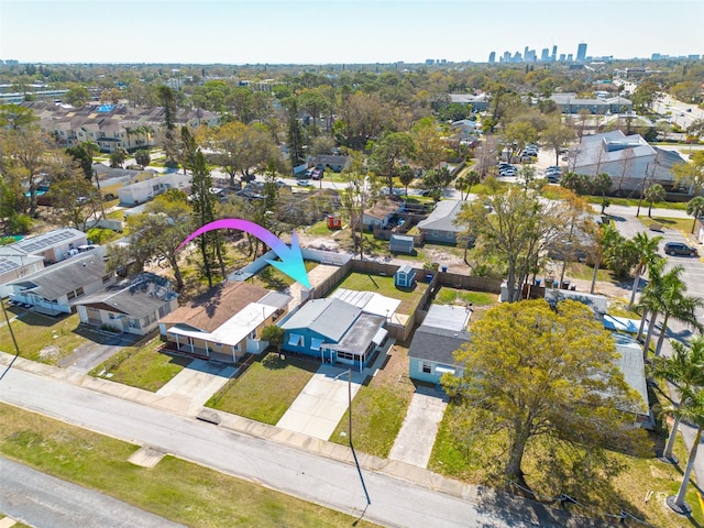 drone / aerial view with a residential view