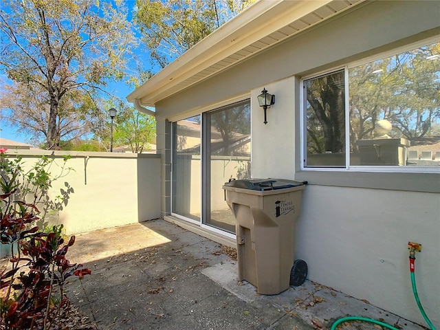 exterior space featuring fence