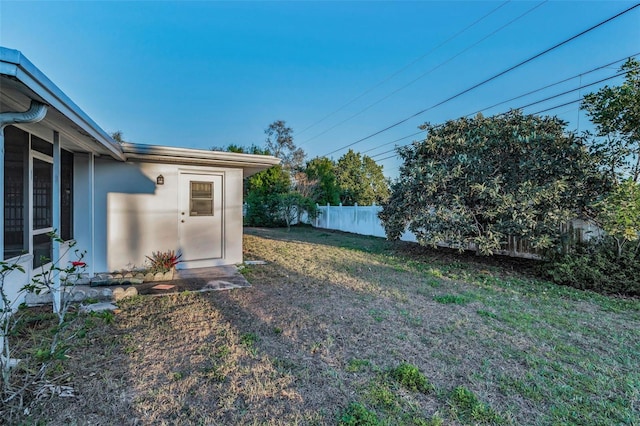 view of yard featuring fence