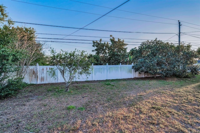 view of yard featuring fence