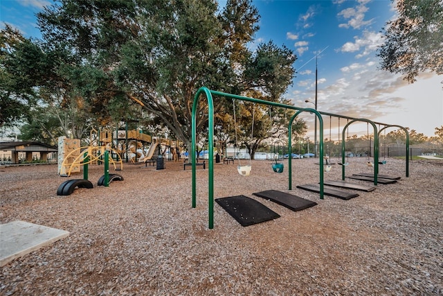 view of community jungle gym