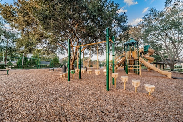 communal playground with fence