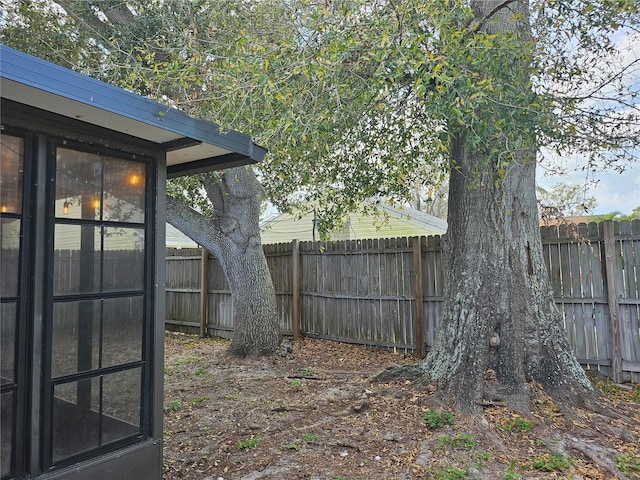 view of yard featuring fence private yard