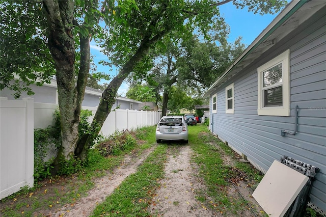 view of yard with fence