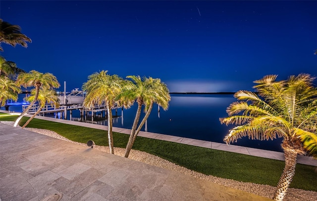 view of water feature featuring a boat dock