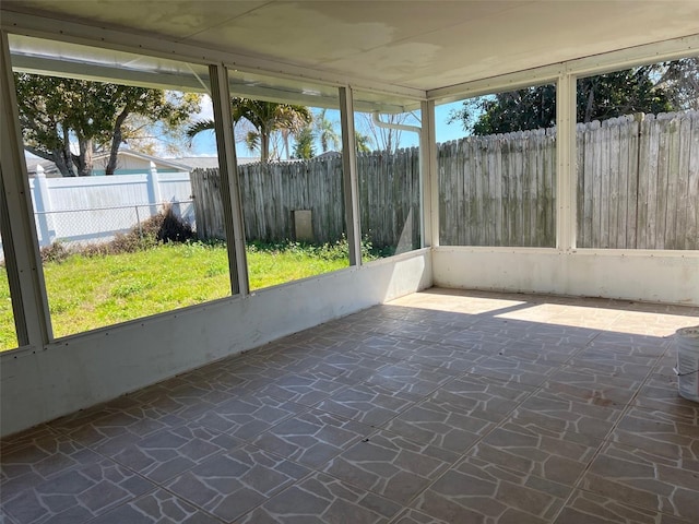 view of unfurnished sunroom