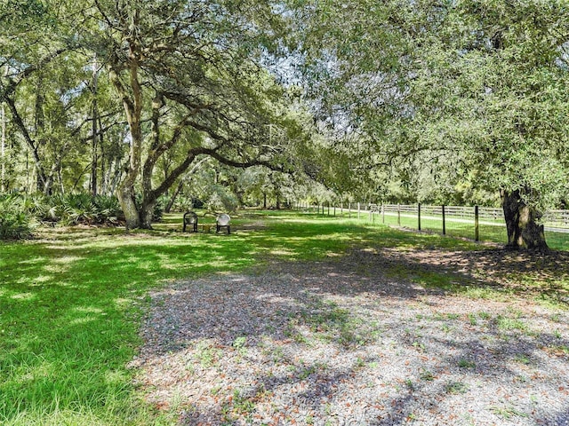 view of yard featuring fence