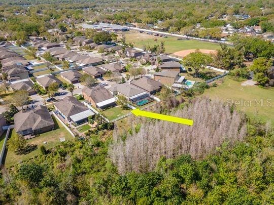 bird's eye view with a residential view