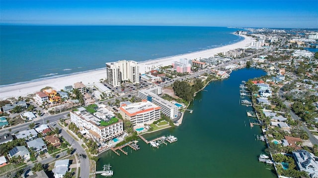 3805 Gulf Blvd Unit 404, St Pete Beach, FL 33706 - aerial view of property and surrounding area featuring extended coastline