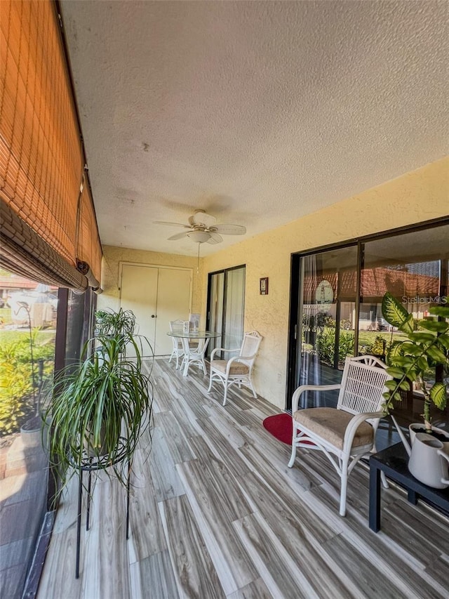 deck featuring a ceiling fan