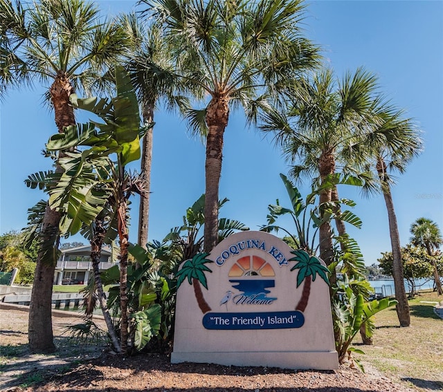 view of community sign